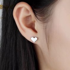 Antiallergenic Heart Stud Earrings Material Won’t Turn Green Or Black Minimalist White Heart Earrings For Everyday, Minimalist Hypoallergenic Heart Earrings For Everyday, Minimalist Heart Earrings For Mother's Day, Minimalist Single Heart Earring For Valentine's Day, Minimalist White Earrings For Valentine's Day, Minimalist Hypoallergenic Heart Earrings For Valentine's Day, Hypoallergenic Minimalist Heart Earrings For Valentine's Day, Minimalist Hypoallergenic Heart Earrings, Minimalist Heart-shaped Earrings For Mother's Day