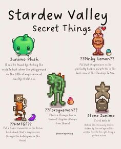 the stardew valley secret things that are in each game, including an animal