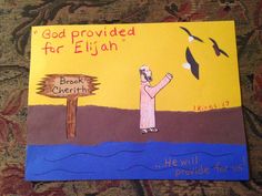 a child's book about god provided for eliah, with an image of a man standing in the water