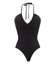 Dive into sleek with the Midnight Black Josie One-Piece – your new secret for all-day confidence with a dash of chic. With ruched detailing that loves every curve, this swimsuit is a timeless classic redefined. It ties neatly behind the neck, offering that extra lift and support when you're conquering the waves or lounging in style. Plus, with removable padding and a built-in shelf bra, you're all set for comfort that doesn't compromise on support. Elegant Solid Color Swimwear With Ruched Back, Elegant Ruched Tankini, Elegant Halter Neck Tankini, Elegant Ruched Swimwear For The Pool, Elegant Lined Body Tankini For Poolside, Elegant Swimwear With Ruched Back For Beach, Elegant Ruched Back Swimwear For Beach, Elegant Beach Swimwear With Ruched Back, Elegant Tankini With Lined Body For Pool