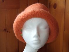 "Felted Hand Knit Winter Hat Ladies Curled Brimmed Hat Women's Warm Handmade Felted Alpaca Wool Delight in your new orange/pumpkin colored Curled Brimmed hat.   - I hand-knit and felted this pretty hat from pure alpaca and wool yarns for the absolute warmest hat available today.    - You can't go wrong with a hand-knit and felted hat, and the warmth is absolutely unsurpassed.    - This cute and charming hat is subtle enough in color to blend with any color winter coat, and will accent both eveni Felted Alpaca, Knit Winter Hat, Felted Hat, Pretty Hats, Chemo Headwear, Alpaca Scarf, Wool Hat Knit, Brimmed Hat, Hand Knit Hat