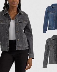 Perfect for fall…and forever. The Rider Collection is crafted with toughness and style, down to the last stitch. Iconic denim jackets and classic-cut jeans for every shape, in every color, and every style preference. Shop Womens, Cut Jeans, Denim Jacket, Women Shopping, Color