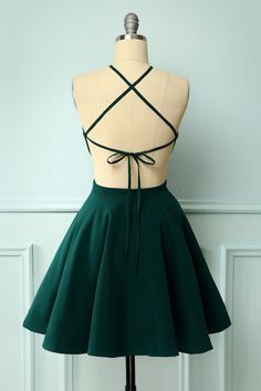 Green Halter Short Homecoming Dress, A Line Sleeveless Graduation Dress UQH0006 Dark Green Dress Short, Halter Homecoming Dress, Short Green Dress, Green Homecoming Dresses, Mini Prom Dresses, Ice Skaters, Short Homecoming Dress, Short Cocktail Dress, Sweet 16 Dresses