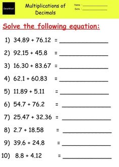 a printable worksheet to help students learn how to solve the following numbers