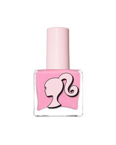 a pink nail polish with a silhouette of a woman's head