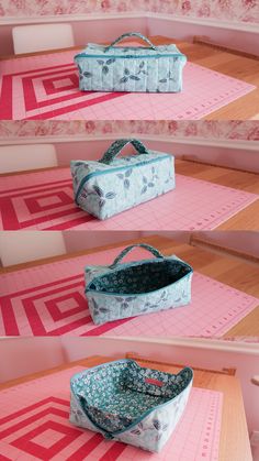 three images show how to make an origami purse