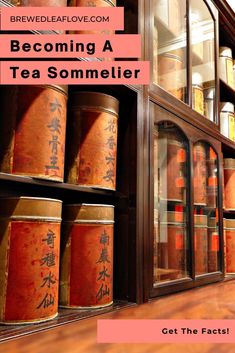 an old fashioned tea shop with chinese writing on the shelves