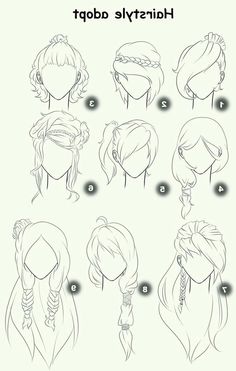 how to draw hairstyles for girls with long hair and braids on the sides