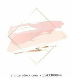 an abstract pink and white background with a gold geometric frame on the bottom right corner