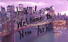 an image of a bridge with the words and it says, and it is welcome to new york