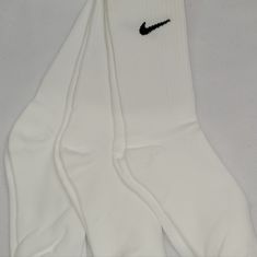 Nice 3 Pair Of White Nike Socks(Nwt) Nike White Socks, Casual White Nike Socks, Casual White Knee-high Sports Socks, Casual White Breathable Knee-high Socks, Cheap White Nike Socks, White And Black Nike Socks, Nike White Sports Socks, Comfortable White Cotton Knee-high Socks, Comfortable Non-slip White Socks