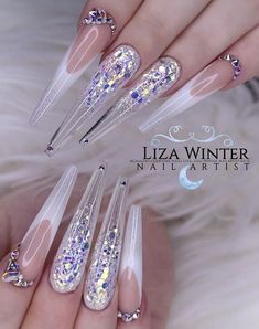 Winter Stiletto Nails, Valentines Day Nail, Long Nail Designs, Long Nail, Long Acrylic Nails Coffin, Coffin Nails Long, Bling Acrylic Nails, Luxury Nails