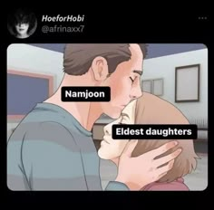 a man and woman kissing each other with the caption that reads nampoon oldest daughters