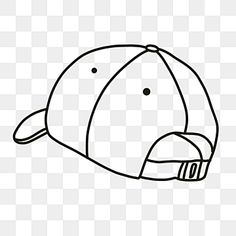 a black and white drawing of a baseball cap with no visor on the front