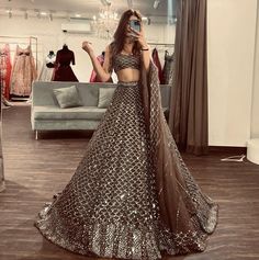 Brown Lehenga, Choker Dupatta, Pakistani Lehenga, Dusty Brown, Indian Lehenga Choli, Bridesmaid Attire, Indian Lehenga