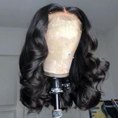 ※Hair Material: 100% Virgin Human Hair Wig, Short Bob Hair Wigs, Can be Dyed and Ironed by your favor※Hair Color: Natural Color #1B※Hair Grade: Klaiyi Hair, Short Bob Hair Wigs, Medium Luster, Bleach/Dye Friendly※Hair Length: 12 inches is available, Very Soft, Healthy, and thick※Lace Style: 13x5x1/13x4 Lace Front Wig※Cap Size: 22-22.5 inches(54-58cm) Average Size