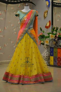 wow it is mild color Lehenga Sari, Lehenga Choli Designs, Designer Bridal Lehenga, Indian Bridal Lehenga, Indian Saree Blouses Designs