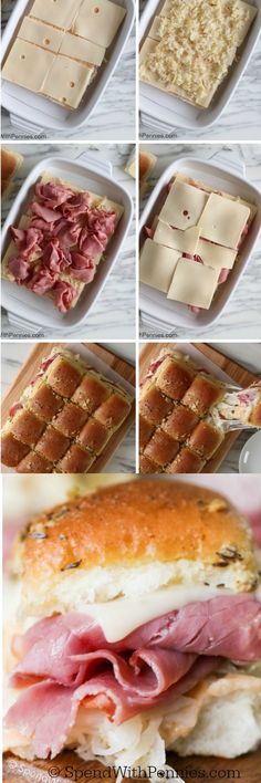 the steps to make ham and cheese sandwiches