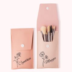 Personalized Birth Flower Makeup Brush Bag with 8 Pcs Makeup Brushes Birthday Wedding Christmas Gift for Girlfriend Mother Friend - CALLIE Makeup Brushes Bag, Makeup Bag With Brush Holder, Personalized Makeup Brushes, Portable Pencil-shaped Cosmetic Bag Gift, Bridesmaid Makeup Bag Gift, Christmas Gift For Girlfriend, Makeup Brush Bag, Flower Makeup, Christmas Wedding Gifts