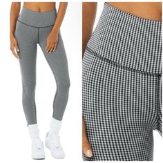 Nwt Alo Yoga High-Waisted Micro Houndstooth Legging Black And White Item Number W5969r 00013 Alo Yoga Casual High Waist Activewear, Alo Yoga Fitted Bottoms For Fall, Fitted Alo Yoga Bottoms For Fall, Casual High-waist Activewear By Alo Yoga, Alo Yoga Fitted Moisture-wicking Bottoms, Fitted Black Houndstooth Bottoms, Alo Yoga 4-way Stretch Bottoms, Black 4-way Stretch Alo Yoga Bottoms, Black Compressive Alo Yoga Leggings