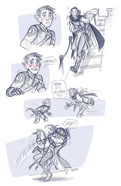 some sketches from the animated movie thor and loki