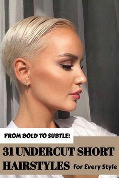 Undercut Short Hairstyles Chic Ponytail, Short Ponytail, Shaved Undercut, Low Maintenance Haircut, Sleek Bob, Minimalist Accessories, Bold Makeup, Undercut Pixie, Side Braid