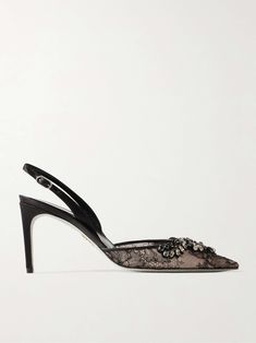 Canada Clothes, Rene Caovilla Shoes, Flat Dress Shoes, Floral Dresses Short, Designer Flats, Rene Caovilla, Fine Jewelry Designers, Slingback Pump, Pump Sandals