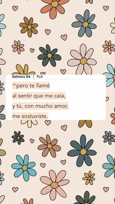 flowers and hearts on a pink background with the words, i love you in spanish