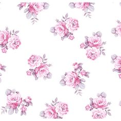 a white background with pink flowers on it