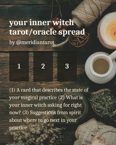 an info sheet describing how to use tarot / oracle spread for your inner witch