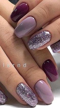 Plum Nails, Nails With Glitter, Classy Nail Designs, Fancy Nails Designs, Nails 2021, Brown Fall, Dipped Nails