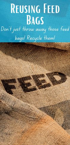 a bag with the words feeding feed on it and an image of a sack full of food