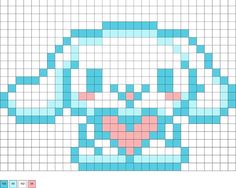 a cross stitch pattern with an image of a cat's face in blue and pink