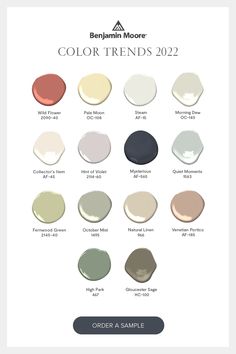 the color scheme for an interior painting project, with different shades and colors to choose from