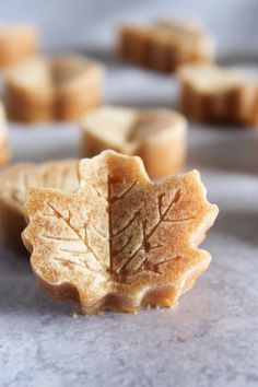 two pieces of sugar with leaves on them