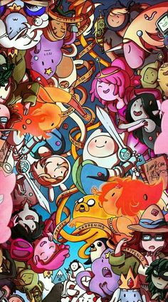 an image of many different colored cartoon characters