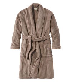 This just may be the coziest robe we've ever offered. Made from the same plush fleece as our Wicked Plush Throw, it won't shed or pill and it's luxuriously soft. Traditional Fit: Relaxed through the chest, sleeve and waist. 100% polyester, brushed on both sides for an extra plush feel. Machine wash and dry. Removable tie belt and inside tie. Front patch pockets. Imported. | Men's Wicked Plush Robe, Fleece Winter Robes, Plush Robe, Men's Robes, Go The Distance, Mens Sleepwear, Sleepwear Robe, Tall Guys, Men Winter, Ll Bean