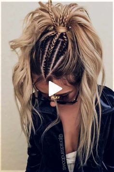 +Those who think that ponytail hairstyles are boring are going to change their mind today! Our latest ideas are here to show a pony fr.. Different Ponytail Hairstyles, Creative Hair Styles, Top Braid, Hair Color Underneath, Braided Hairdo, Short Homecoming Hair, Creative Hair, Tumblr Hair, A Pony