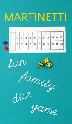 a family dice game on a blue background