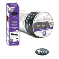 Trex Seal Sub-Ledger Tape seals along house wrap behind ledger board, creating a water-tight seal. Prevents water damage to house. Order at The Deck Store USA. Trex Deck Lighting, Deck Details, Cable Railing Deck, Aluminum Railing Deck, Composite Deck Railing, Building A Storage Shed