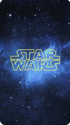 the star wars logo in front of a galaxy background