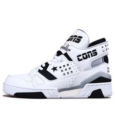 Converse Just Don x ERX-260 Mid 'Metal White' White/Black/Silver Basketball Shoes/Sneakers Converse Basketball Shoes, Oreo Shoes, Converse Basketball, 90s Sneakers, Men's Converse, Pretty Shoes Sneakers, Sneakers Converse, Shoes Outfit Fashion, Swag Shoes