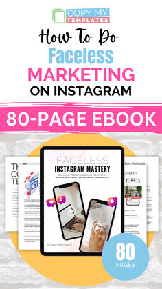 how to do facebook marketing on instagram in 80 - page book with text overlay