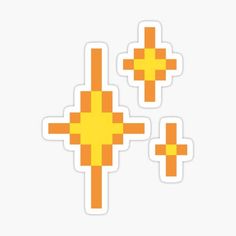 three crosses stickers on a white background