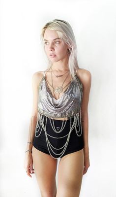 Hey, I found this really awesome Etsy listing at https://www.etsy.com/listing/711155723/top-metal-top-chain-top-halter-top-rave Rock Tops, Pop Clothing, Sparkle Top, Womens Halter Tops, Chain Top, Top Halter, Halter Tops, Cute Shorts, Burning Man