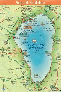 a map of the sea of gailee with all its major cities and towns