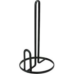 a black metal stand with two rings on it's sides and one ring at the end