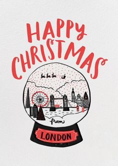 a snow globe with the words happy christmas london