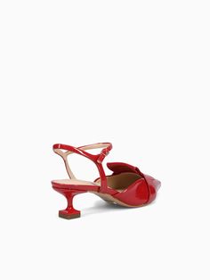 Luciana Red Glossy Patent Red Evening Heels For Fall, Elegant Red Heels For Spring, Casual Red Heels For Workwear, Red Summer Heels For Work, Trendy Red Heels For Work, Chic Red Heels For Fall, Chic Red Heels For Spring, Chic Fitted Burgundy Heels, Chic Burgundy Heels For Spring