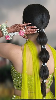 Bubble braid ponytail hairstyle
edited version. Haldi Function Hairstyle For Bride, Hair Makeup Hairstyles For Wedding, Wedding Indian Hairstyles, Hairstyle For Mehendi Function, Hairstyle For Garara, Braid Hairstyles For Wedding Bridesmaid, Bun Hairstyles For Bride Indian, Hairstyle In Wedding, Hair Do For Indian Wedding